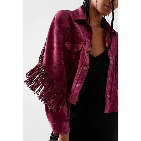 Blank NYC Jackets & Blazers - BlankNyc x Free People Fringe Twist & Shout Vegan Suede Shacket - Size Small